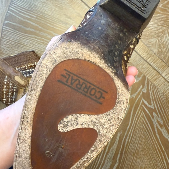 Women's Western Leather Boots - Brown and Turquoise - Picture 8 of 10